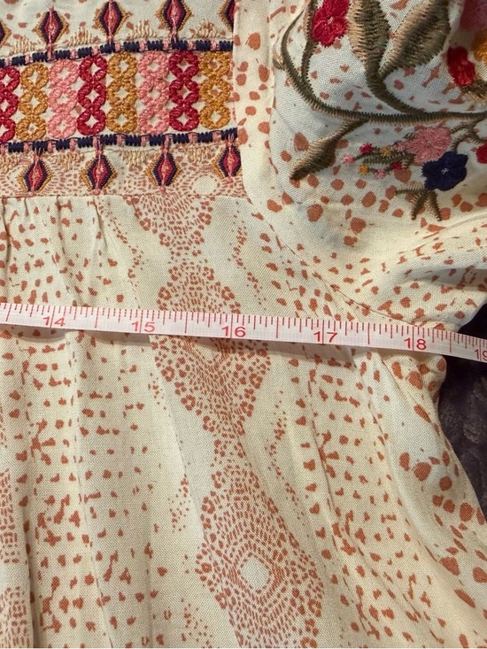 Savanna Jane Cream Embroidered Floral Boho Tunic - Picture 10 of 11